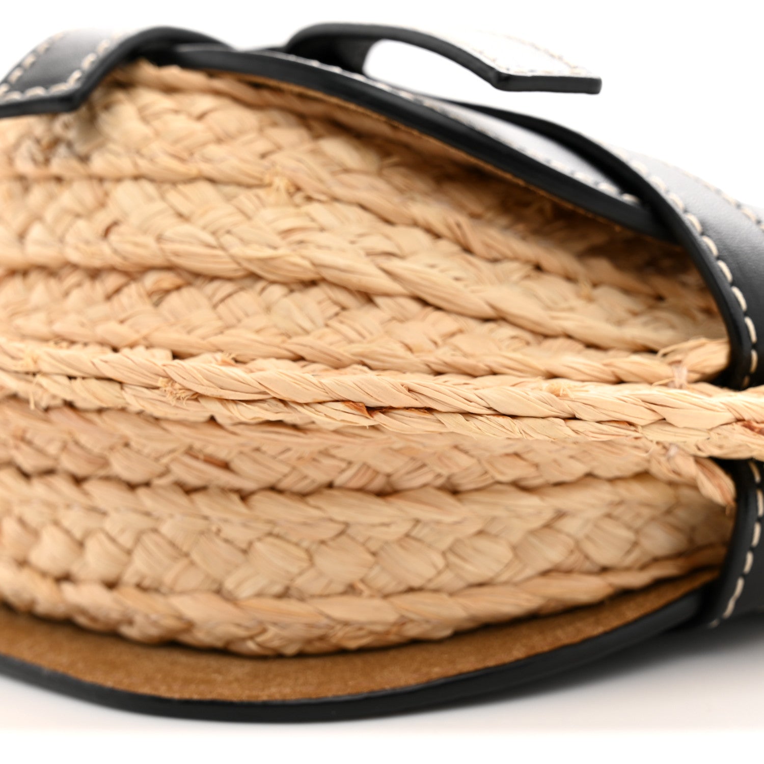Loewe Calfskin Raffia Mini Gate Crossbody Bag Natural Black 10 of 11