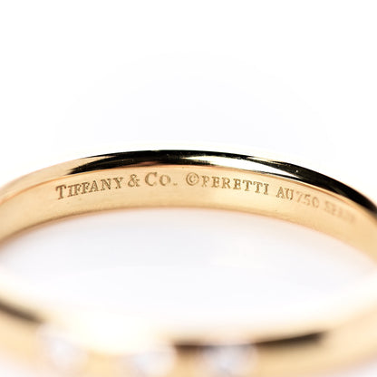 Tiffany 18K Yellow Gold Diamond Stacking Band Rings Set of Two 53 6.5 6 of 6