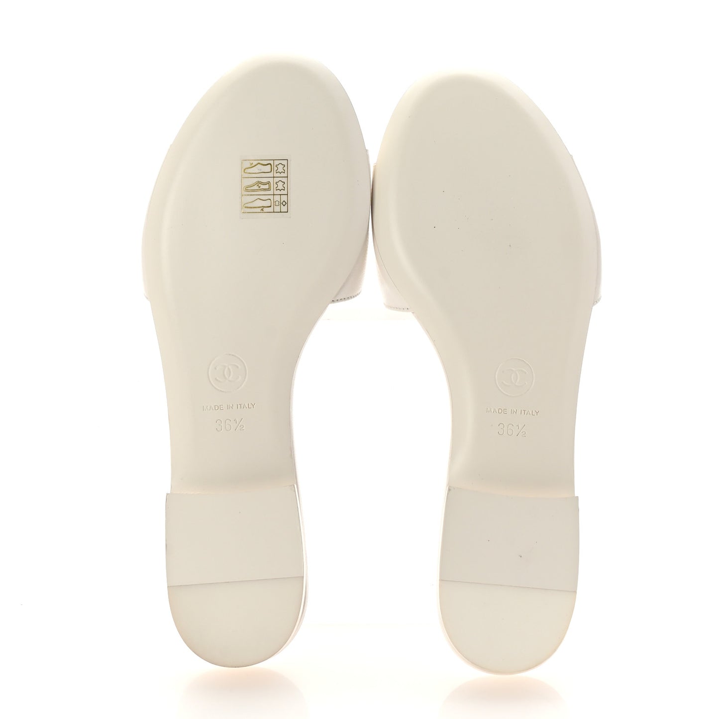 Lambskin Camellia CC Slides 36.5 White