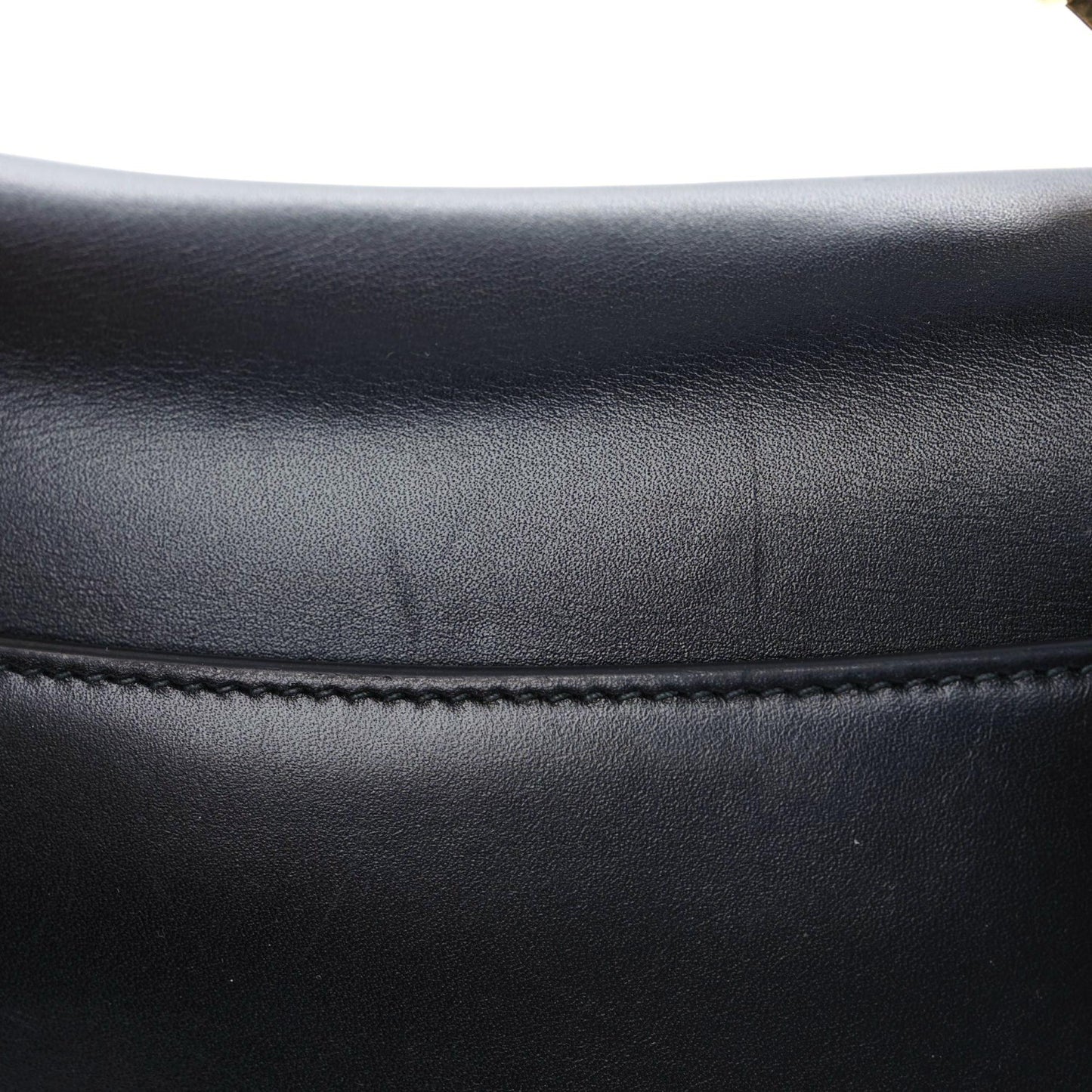 Calfskin Mini Saddle Bag Black