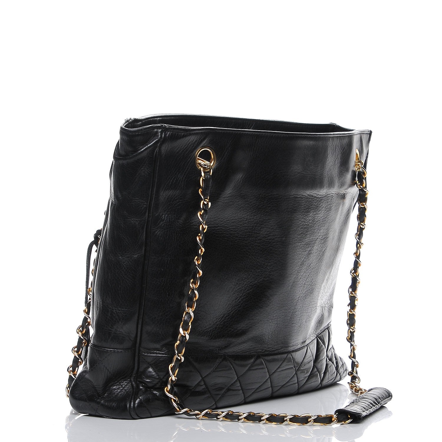 Chanel Lambskin Shopping Tote Black 3 of 9