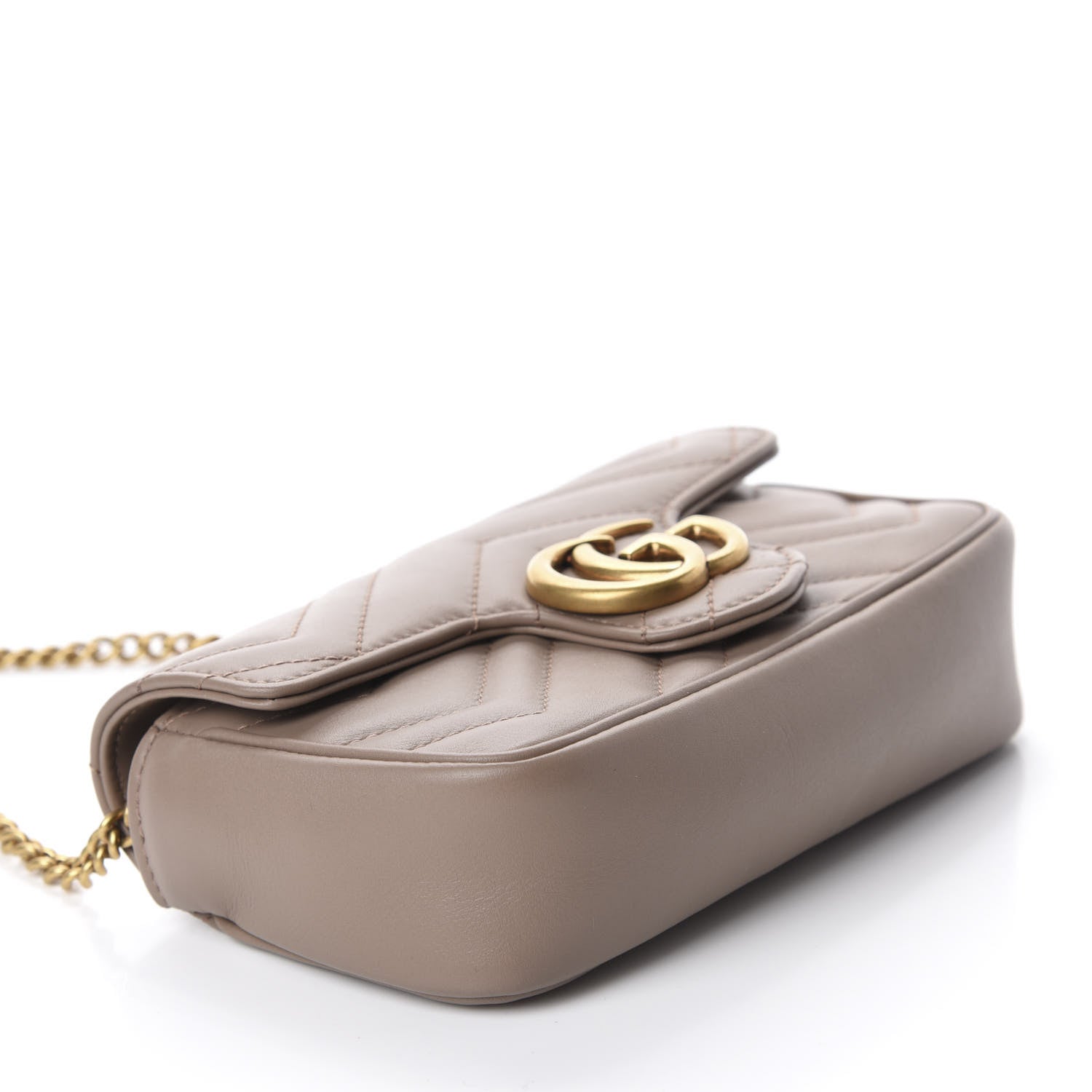 Gucci Calfskin Matelasse Super Mini GG Marmont Shoulder Bag Porcelain Rose 4 of 12