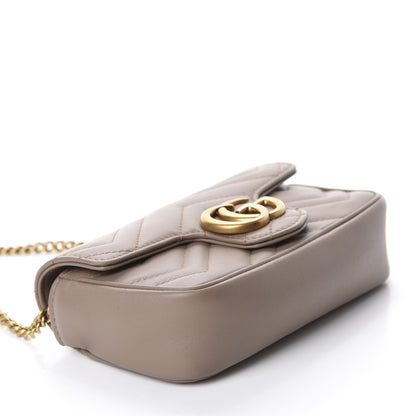 Gucci Calfskin Matelasse Super Mini GG Marmont Shoulder Bag Porcelain Rose 4 of 12