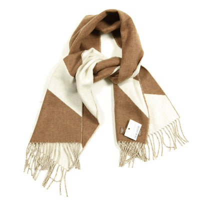 Hermes Cashmere Fringe Scarf Noisette Ecru 1 of 3