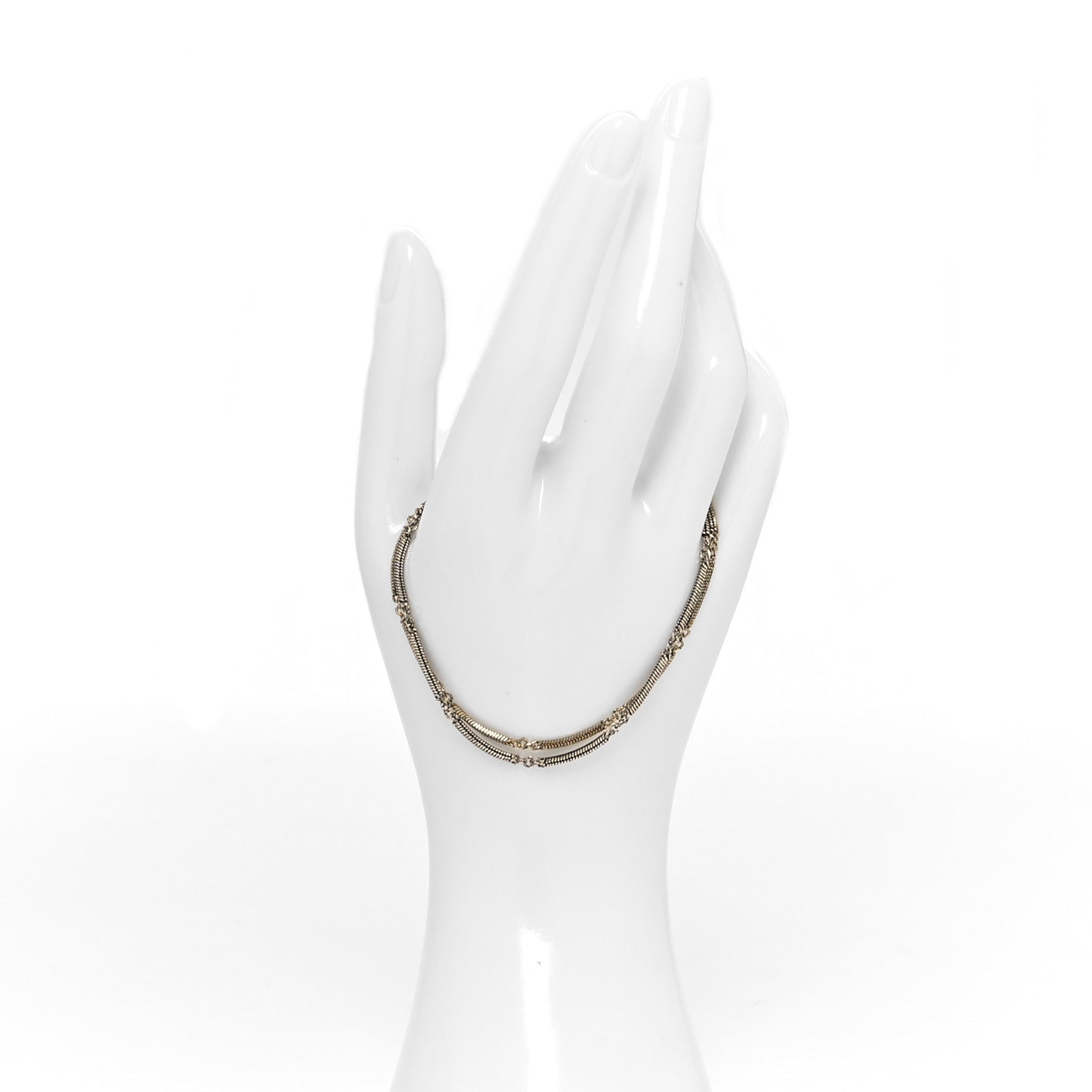 Brass Double Chain Bracelet Gold Silver