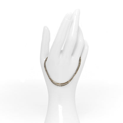 Saint Laurent Brass Double Chain Bracelet Gold Silver 2 of 5