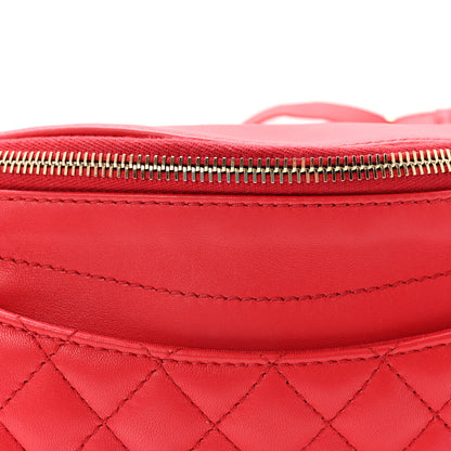 Chanel Lambskin Quilted Waist Bag Fanny Pack Red 8 of 10