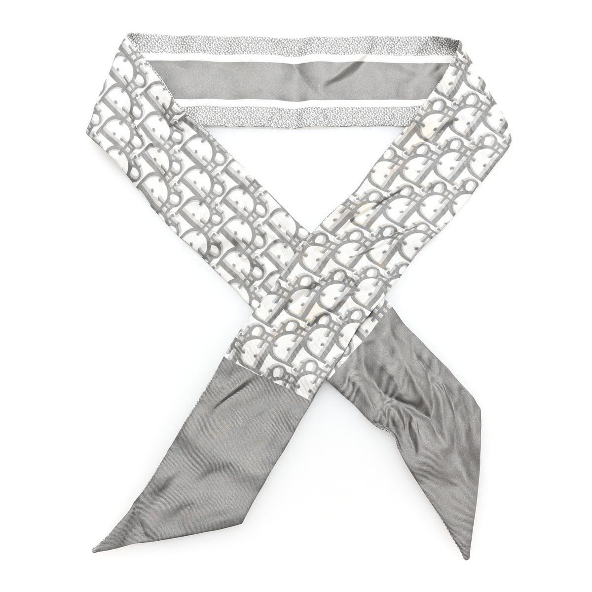 Silk Oblique Mitzah Scarf Grey