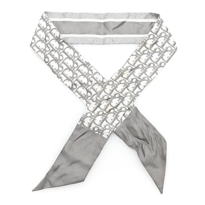 Christian Dior Silk Oblique Mitzah Scarf Grey 1 of 4