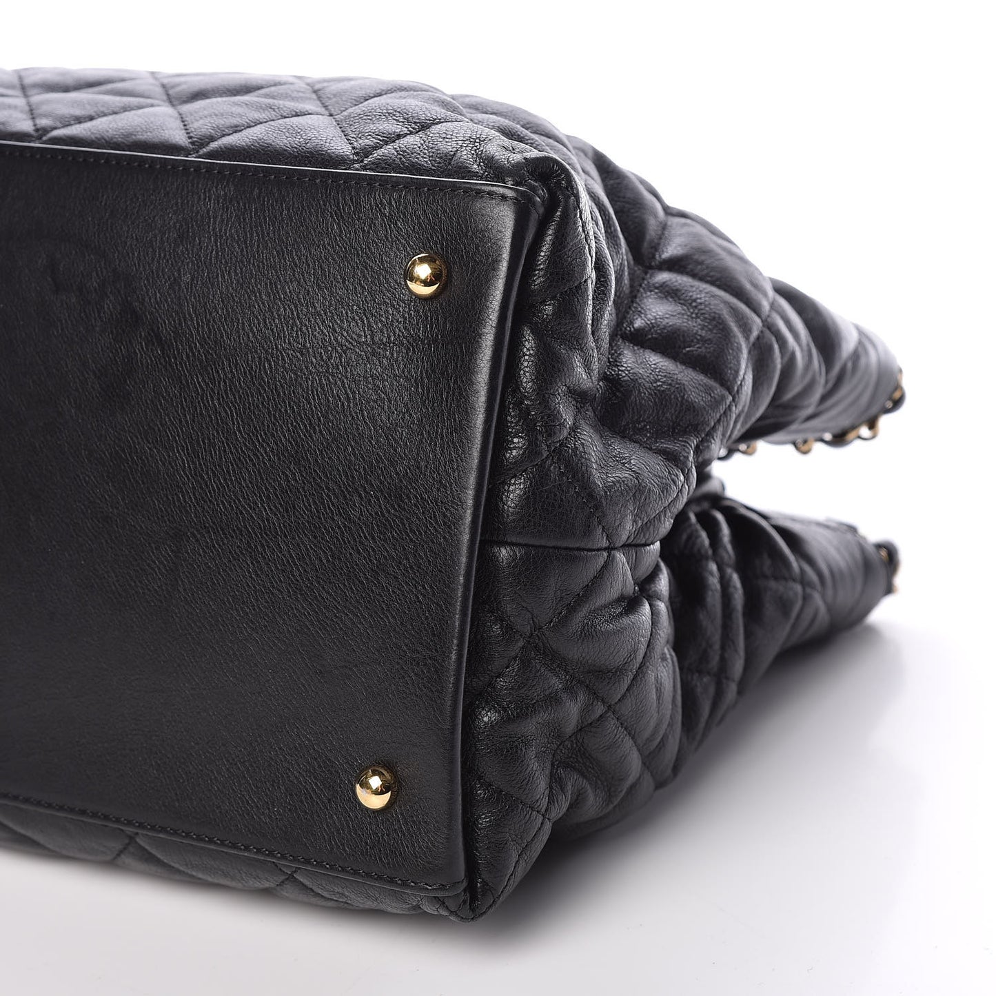 Calfskin Quilted Small Chain Me Tote Black