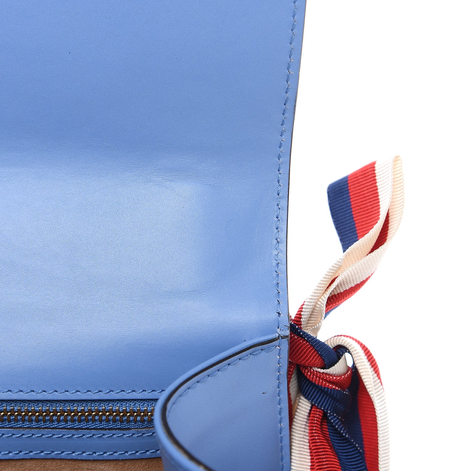 Gucci Calfskin Small Sylvie Shoulder Bag Clear Sky Blue 8 of 11