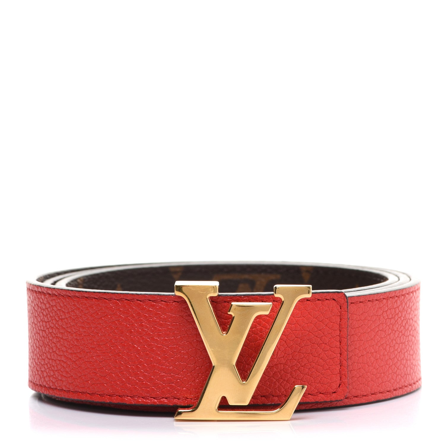 Louis Vuitton Monogram 30mm LV Initiales Reversible Belt 80 32 Coquelicot 3 of 7