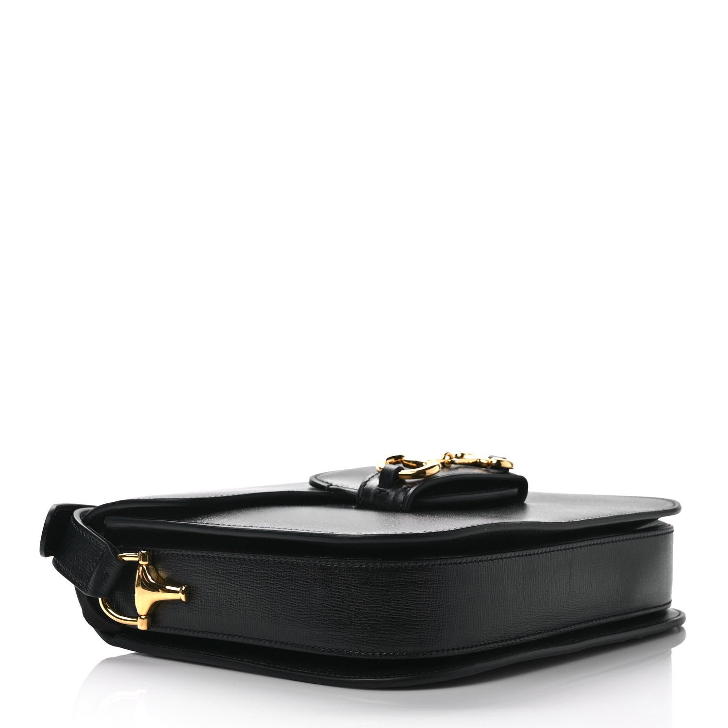 Gucci Azalea Calfskin Horsebit 1955 Shoulder Bag Black 4 of 9