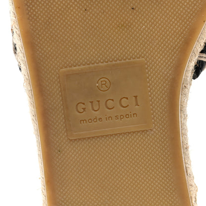 Gucci Monogram Matelasse GG Marmont Espadrille 20mm Slide Sandals 37 Beige Ebony Black 7 of 9