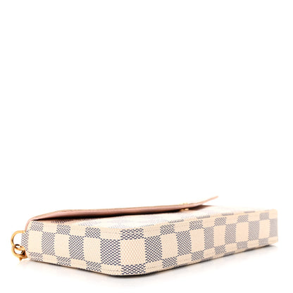 Louis Vuitton Damier Azur Pochette Felicie Chain Wallet Rose Ballerine 5 of 12