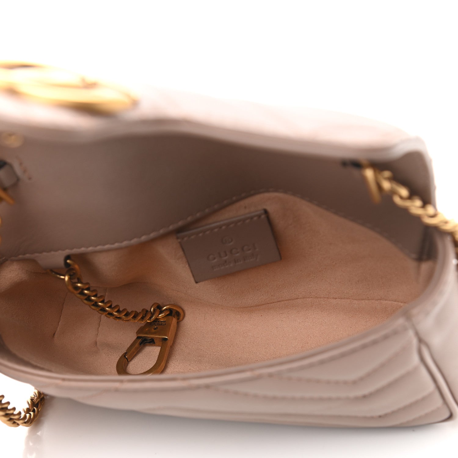 Gucci Calfskin Matelasse Super Mini GG Marmont Shoulder Bag Porcelain Rose 5 of 11