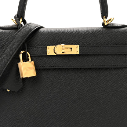 Hermes Epsom Kelly Sellier 25 Black 7 of 10