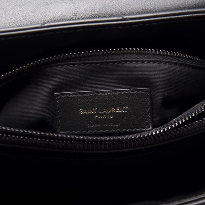 Saint Laurent Calfskin Y Quilted Monogram Medium Loulou Chain Satchel Black 6 of 11