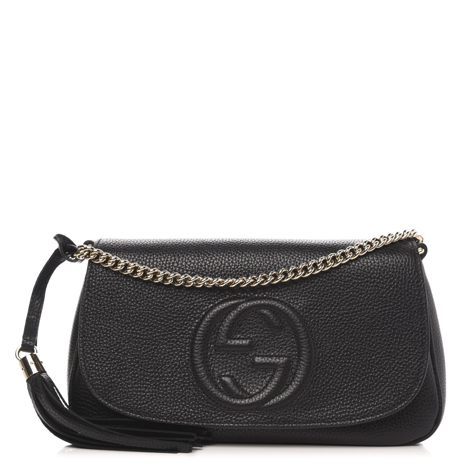 Gucci Pebbled Calfskin Medium Soho Flap Crossbody Black 1 of 10