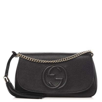 Gucci Pebbled Calfskin Medium Soho Flap Crossbody Black 1 of 10