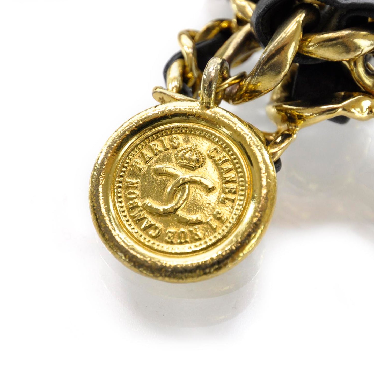 Leather Chain CC Coin Belt Gold