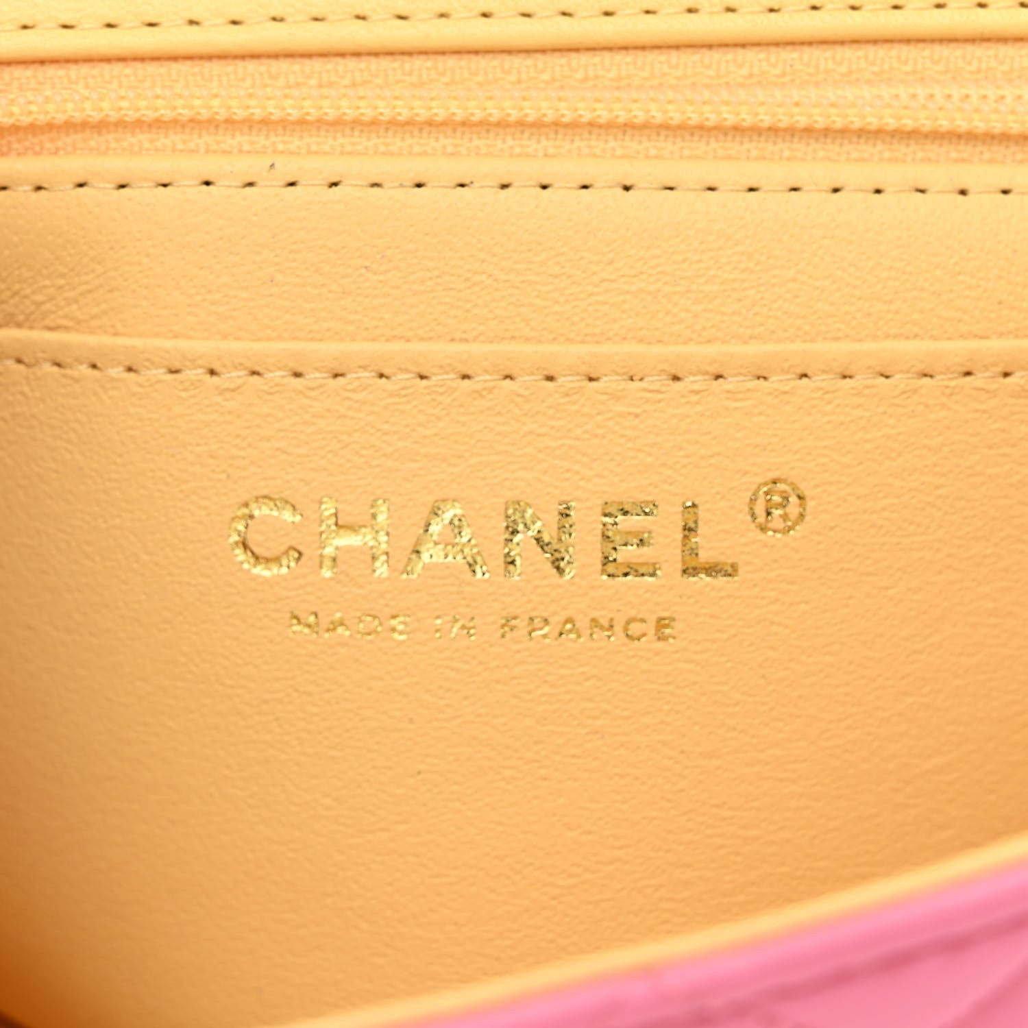 Chanel Lambskin Quilted Mini Rectangular Flap Pink Yellow 6 of 11