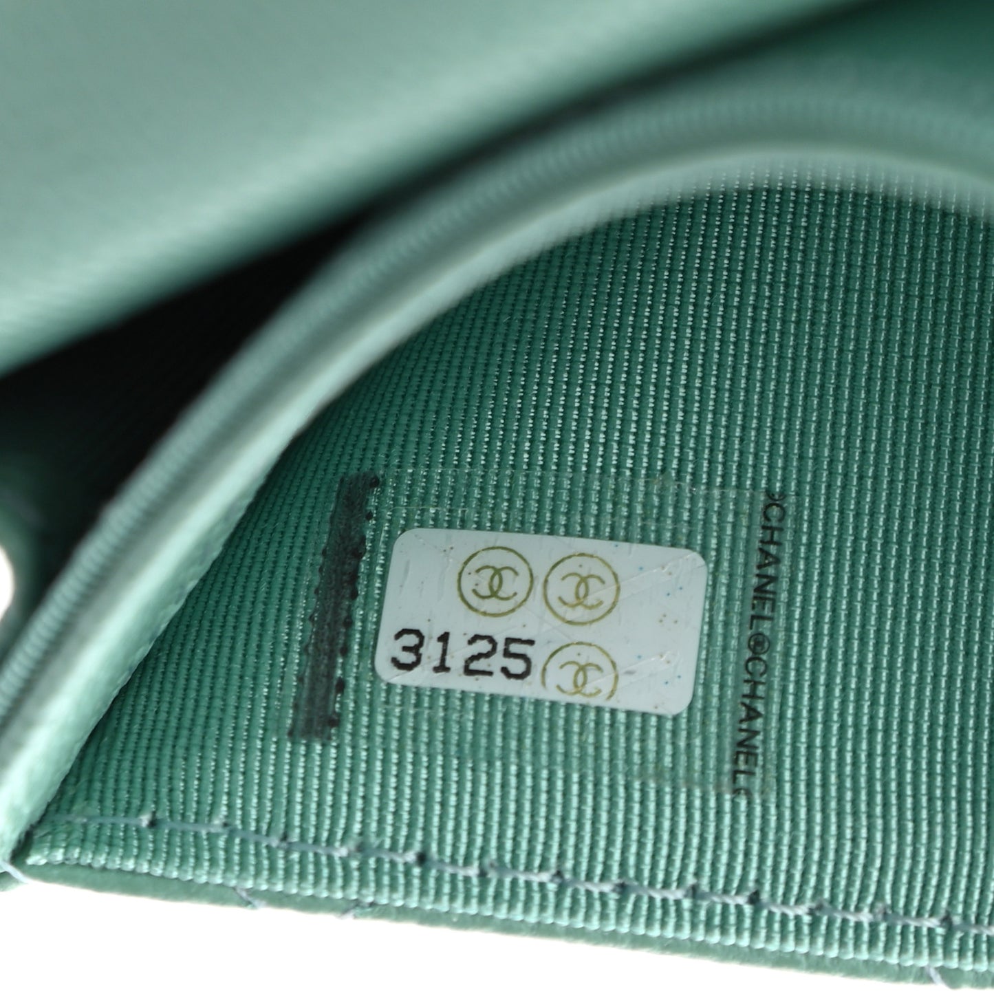Caviar Quilted Flap Card Holder Wallet Light Green