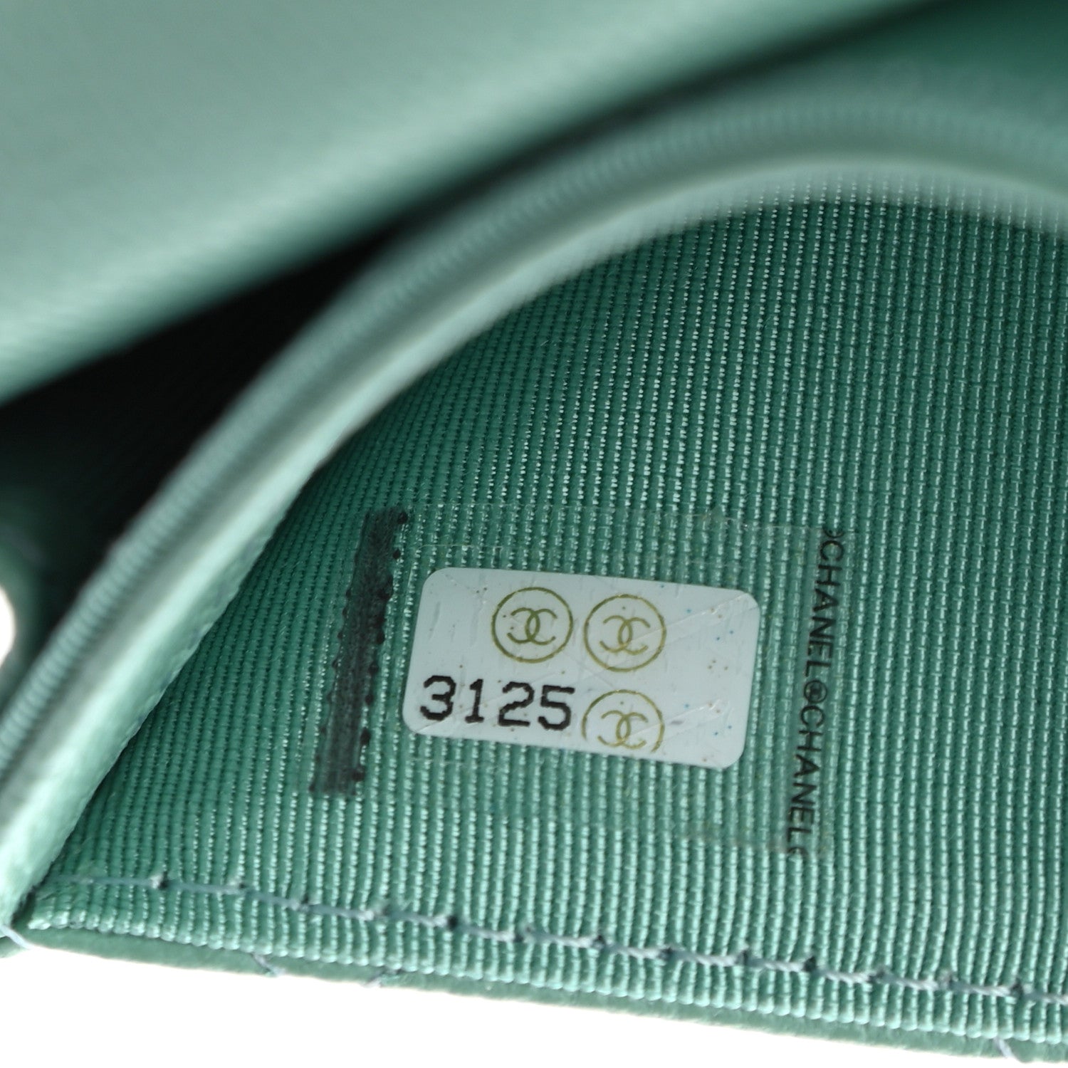 Chanel Caviar Quilted Flap Card Holder Wallet Light Green 8 of 9