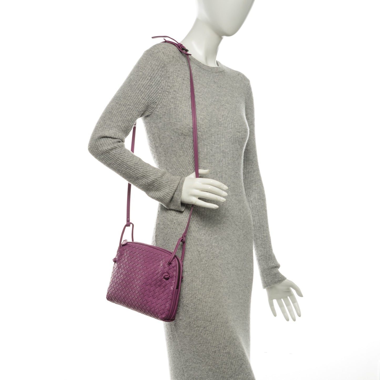 Nappa Intrecciato Pillow Crossbody Messenger Peony