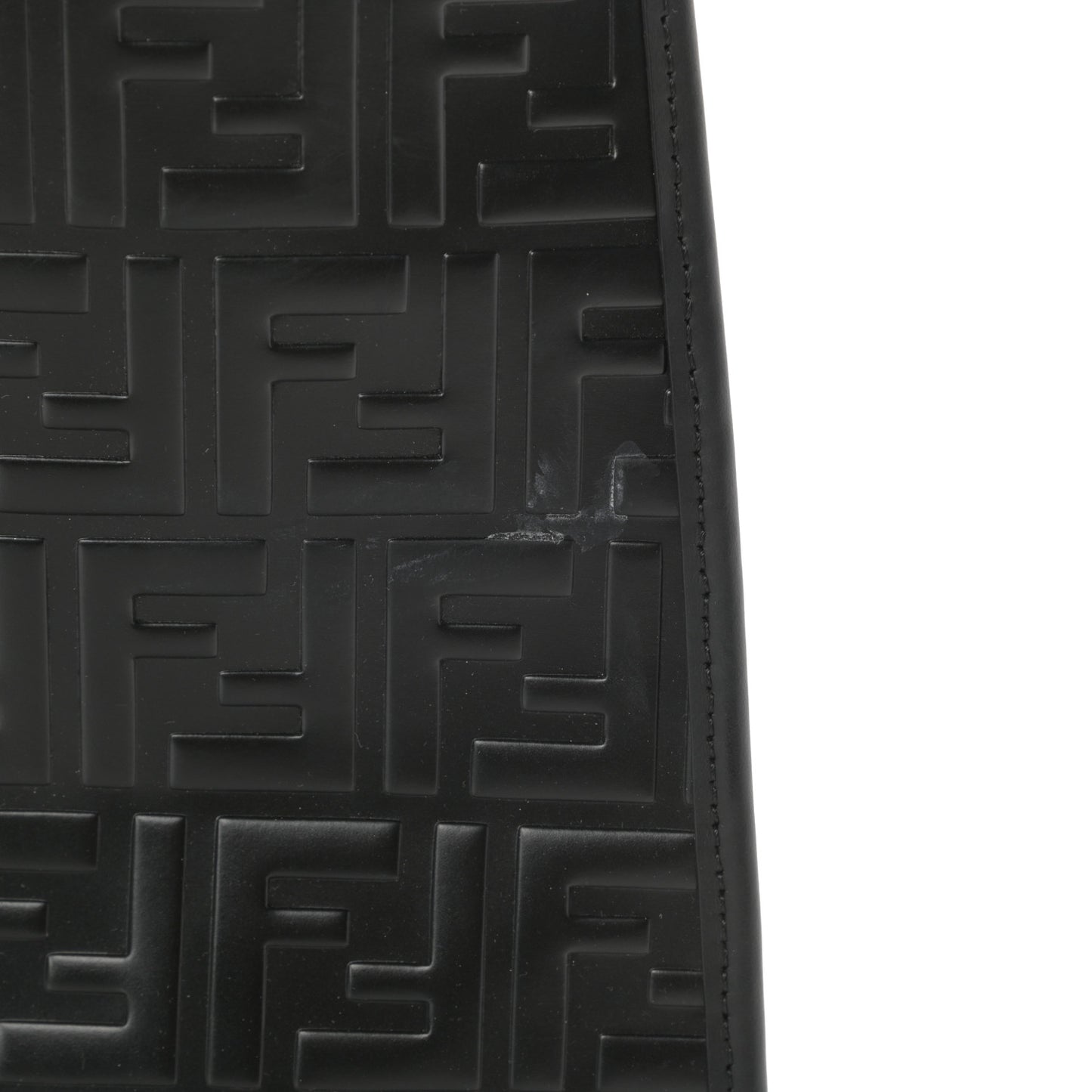Vitello Century Wicker FF 1974 Embossed Large Runaway Shopper Tote Black