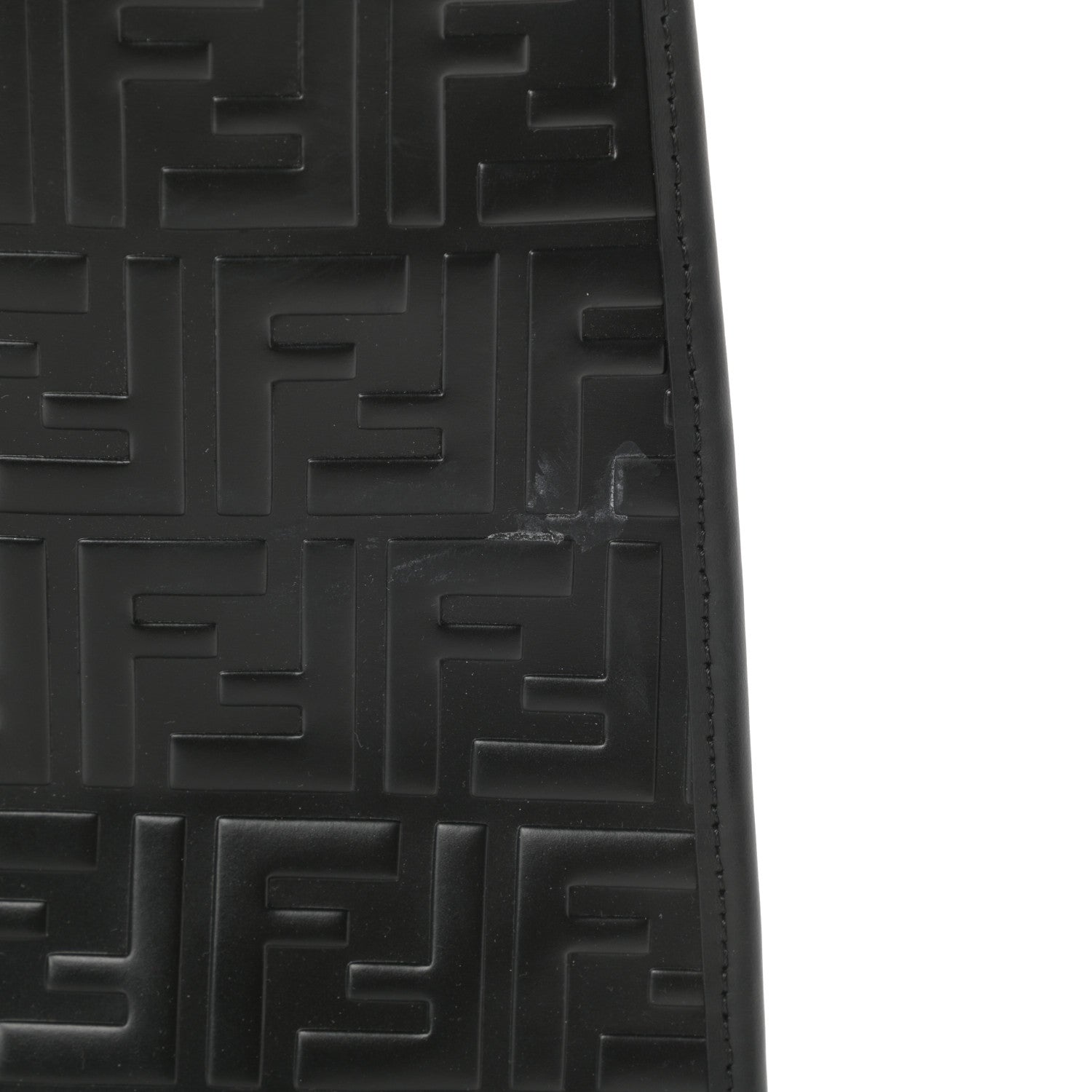 Fendi Vitello Century Wicker FF 1974 Embossed Large Runaway Shopper Tote Black 11 of 12