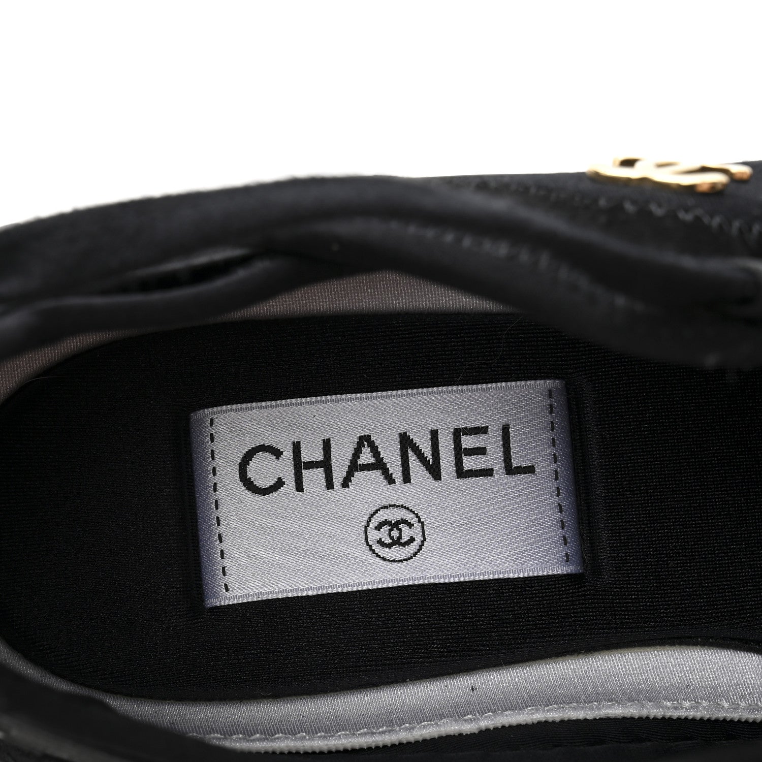 Chanel Velvet Calfskin Mixed Fibers CC Sneakers 38 Black 7 of 8