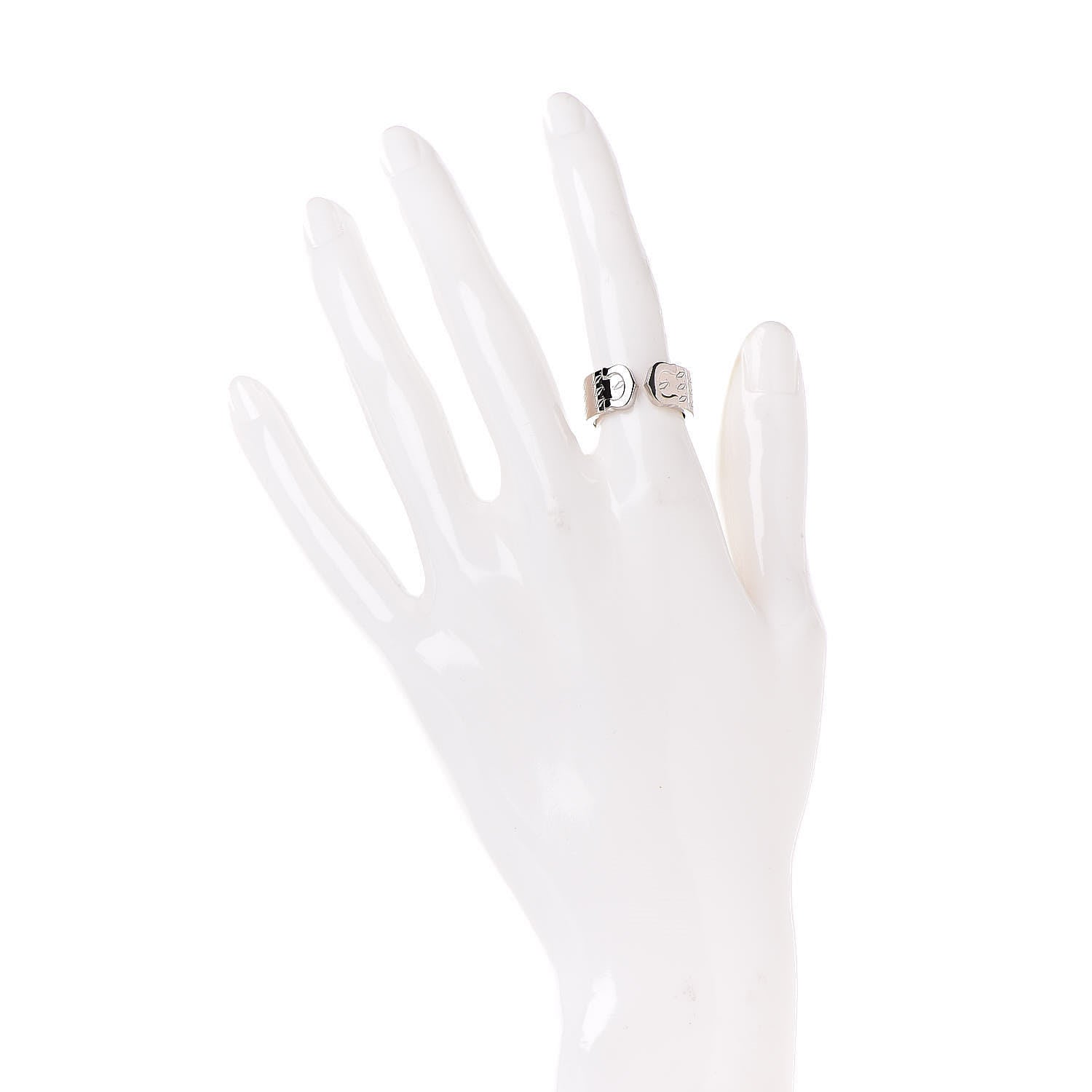Cartier 18K White Gold C De Christmas Ring 50 5.25 2 of 6