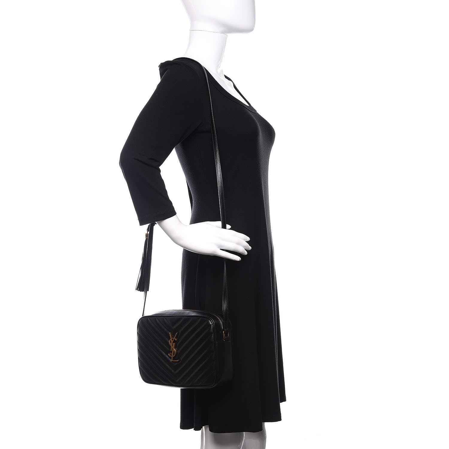 Saint Laurent Calfskin Matelasse Monogram Lou Camera Bag Black 2 of 10