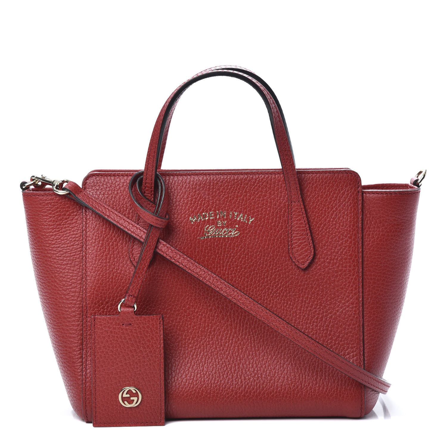 Gucci Dollar Calfskin MIni Swing Top Handle Bag Tabasco 1 of 11