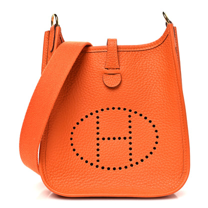 Hermes Taurillon Clemence Evelyne TPM Orange 1 of 11
