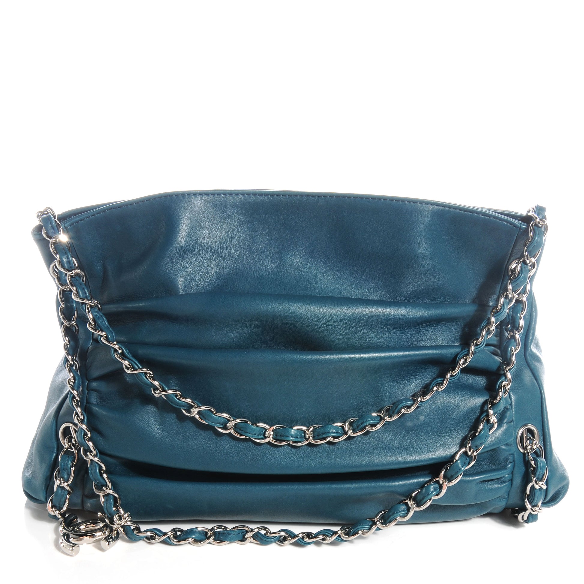 Chanel Lambskin Large Sharpei Shoulder Bag Turquoise 1 of 7