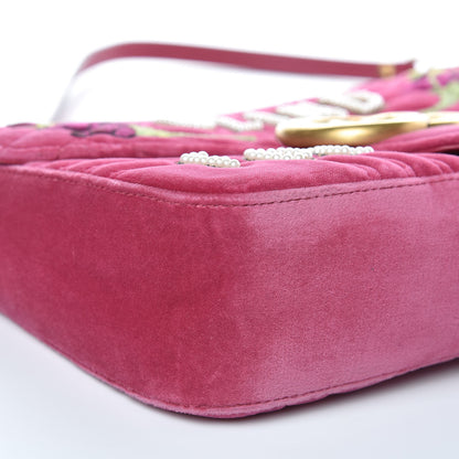 Gucci Velvet Matelasse Blind for Love Embroidered Medium GG Marmont Shoulder Bag Light Raspberry Rose Multicolor 5 of 12