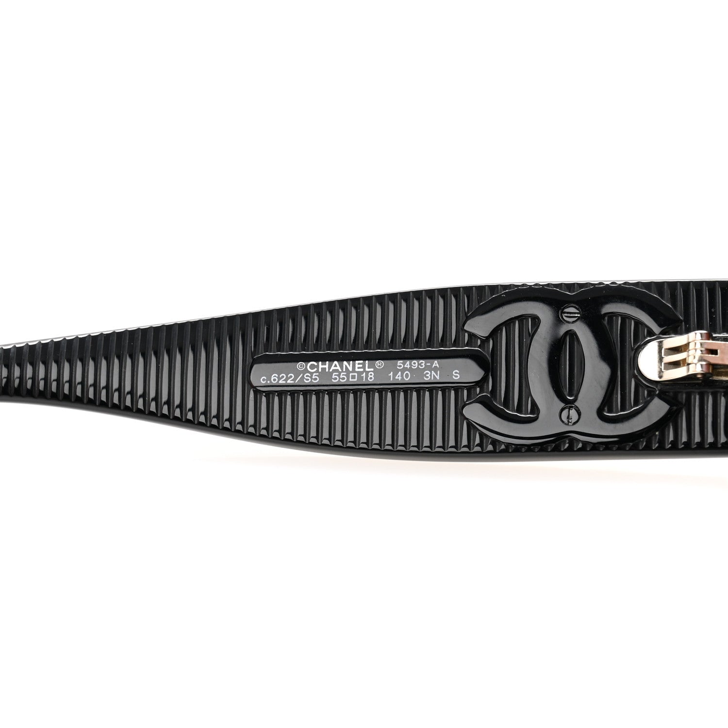 Chanel Acetate Rectangle Sunglasses 5493 Black Brown 5 of 9