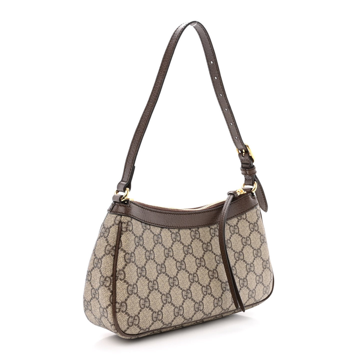 GG Supreme Monogram Textured Dollar Calfskin Small Ophidia Hobo Beige Ebony New Acero