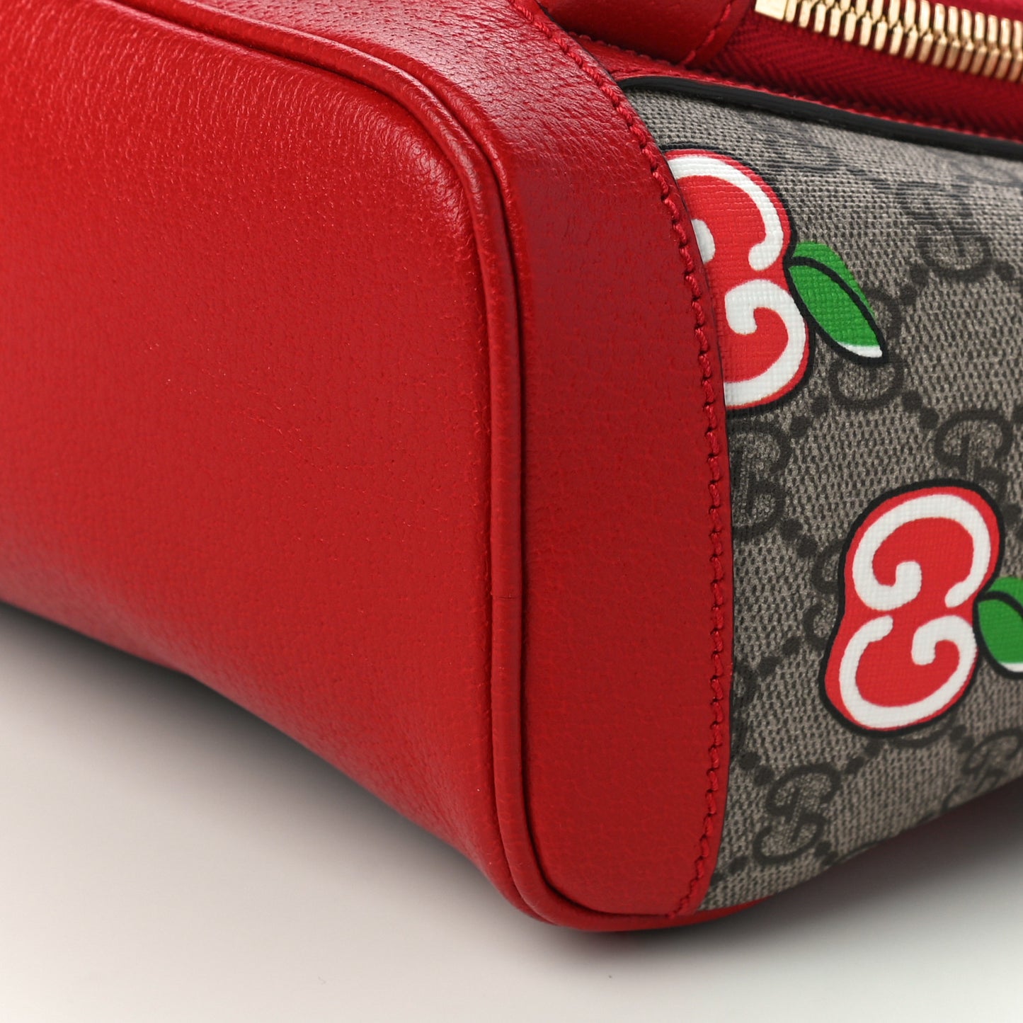GG Supreme Monogram Apple Small Retro Interlocking G Day Backpack Beige Multicolor Lobster Red