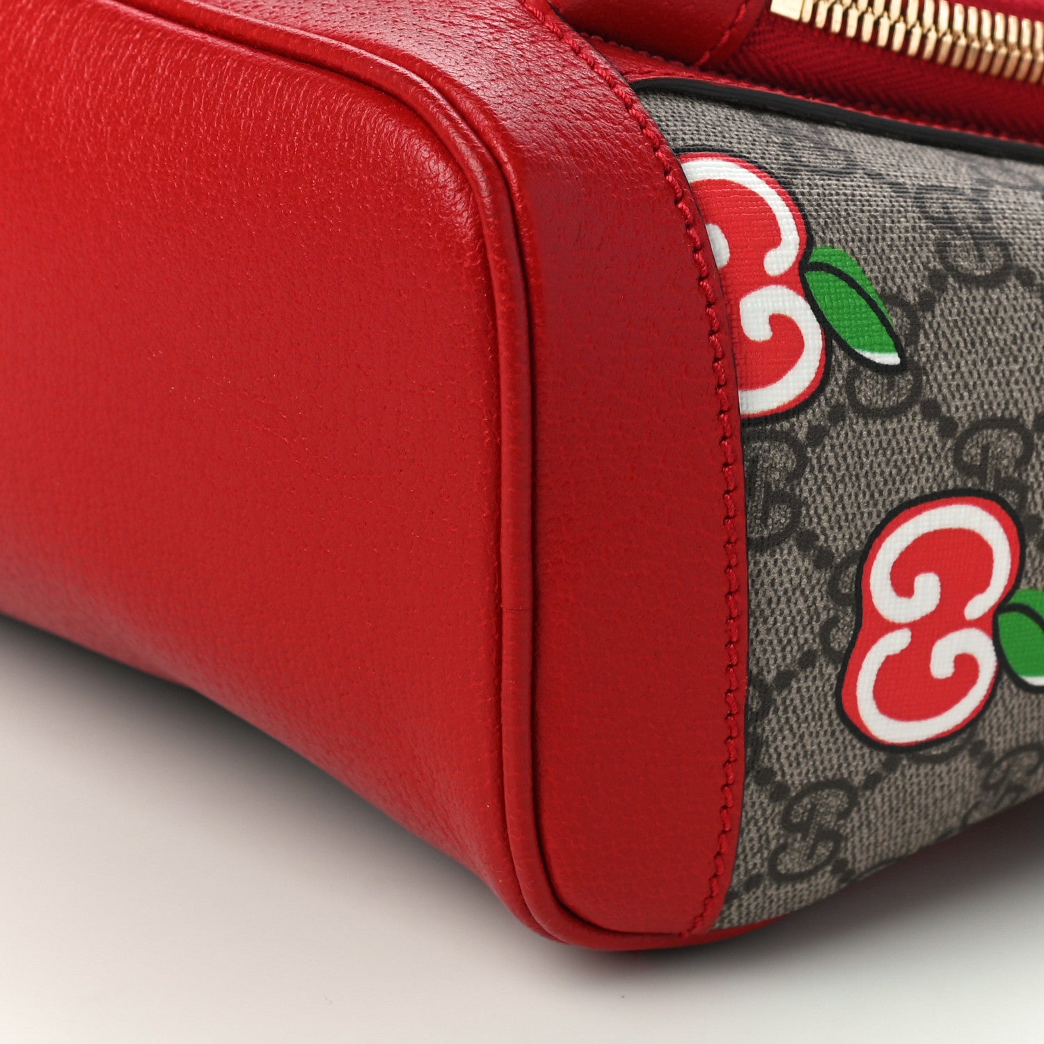 Gucci GG Supreme Monogram Apple Small Retro Interlocking G Day Backpack Beige Multicolor Lobster Red 11 of 11
