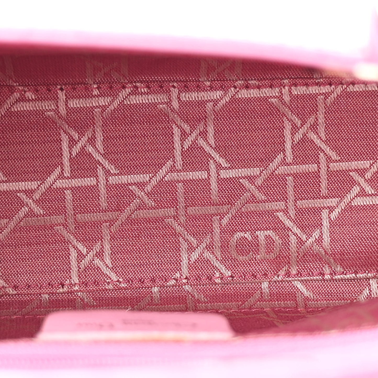 Wood Printed Glazed Calfskin Mini Lady Dior Pink