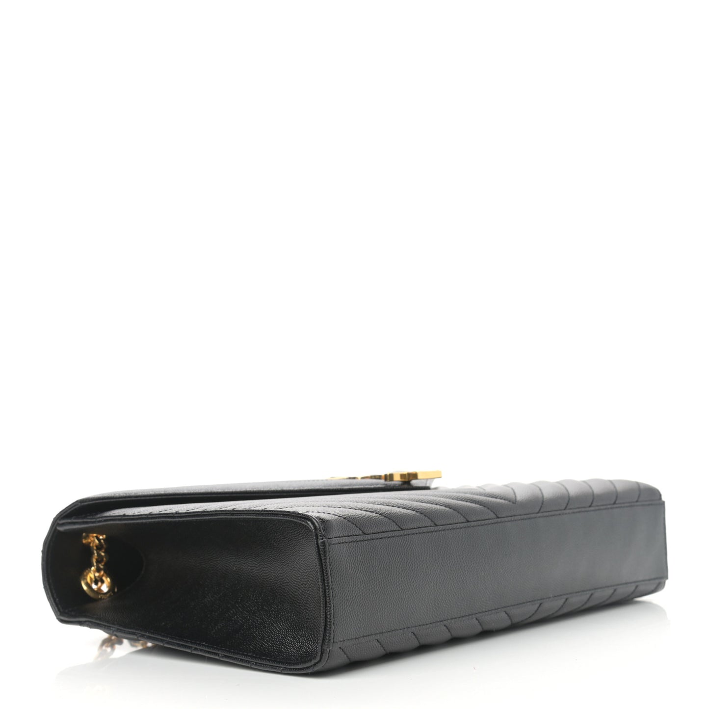 Grain De Poudre Matelasse Chevron Large Monogram Satchel Black
