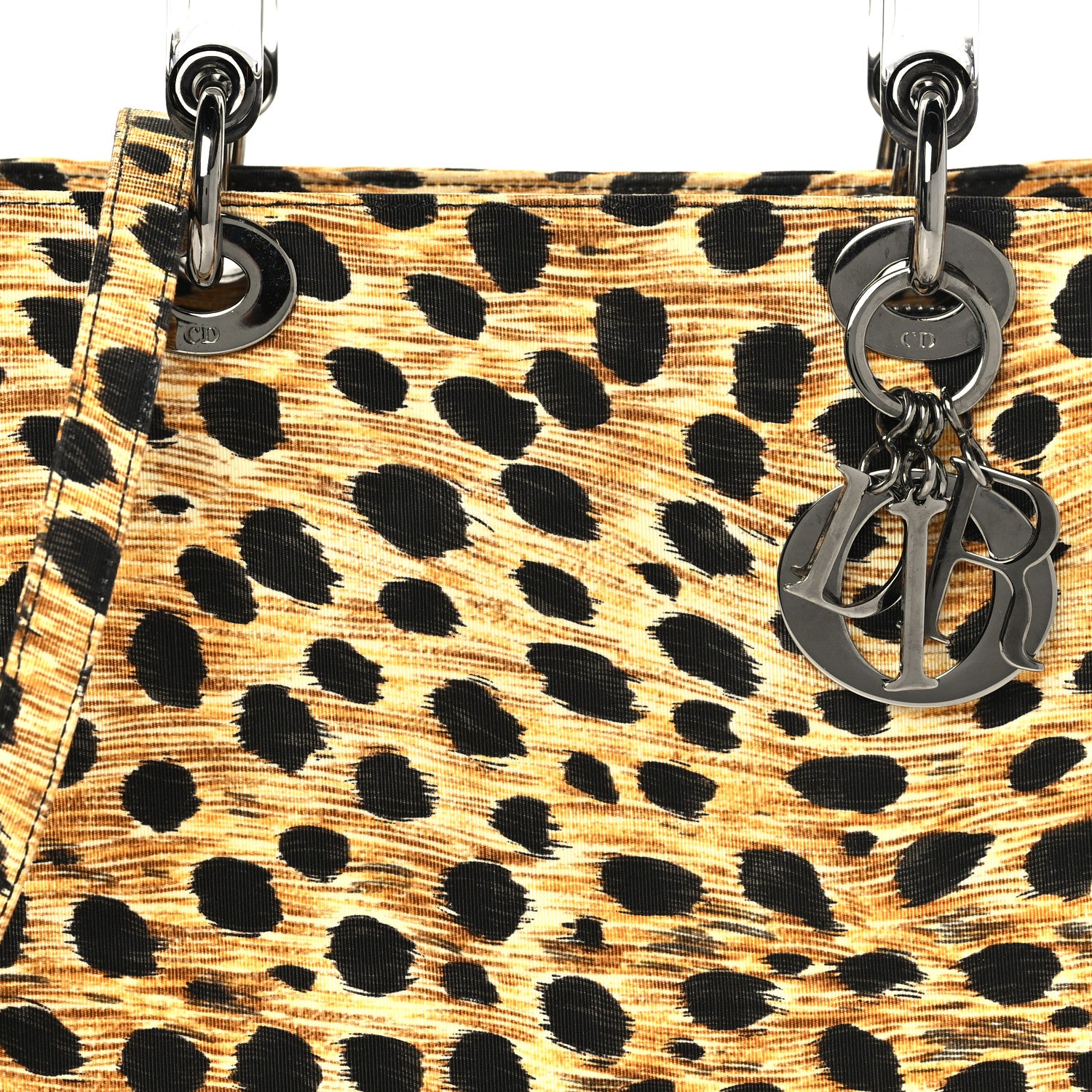 Christian Dior Canvas Leopard Print Medium Lady Dior 8 of 10