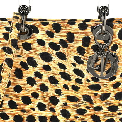 Christian Dior Canvas Leopard Print Medium Lady Dior 8 of 10