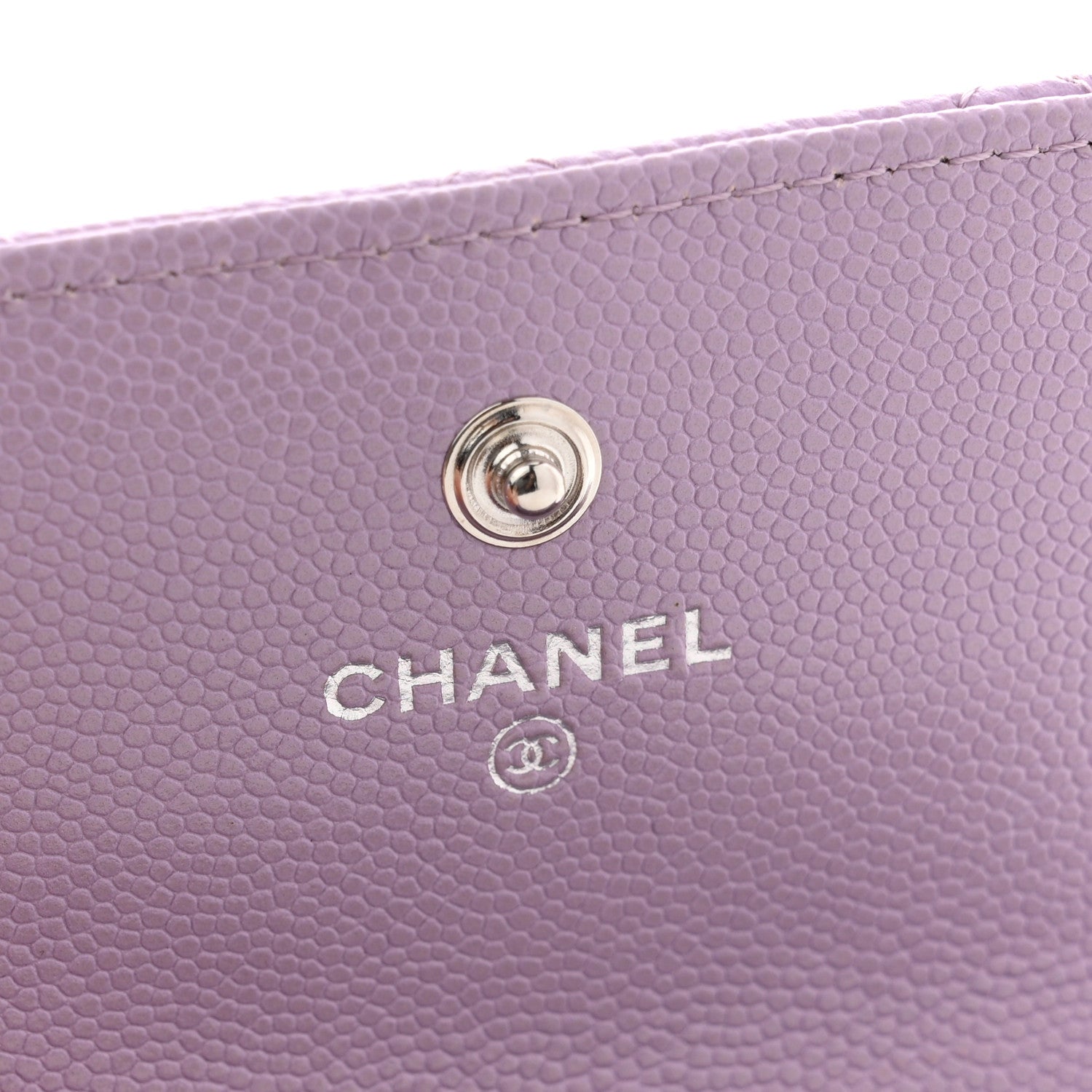 Chanel Caviar Quilted CC Logo Flap Wallet Light Purple 6 of 8