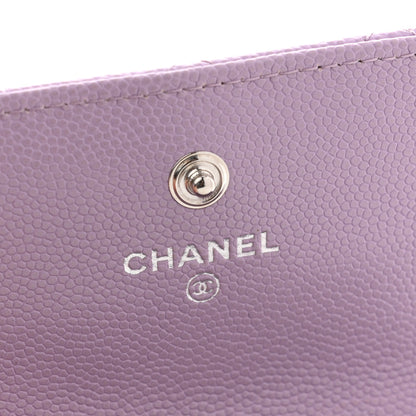 Chanel Caviar Quilted CC Logo Flap Wallet Light Purple 6 of 8