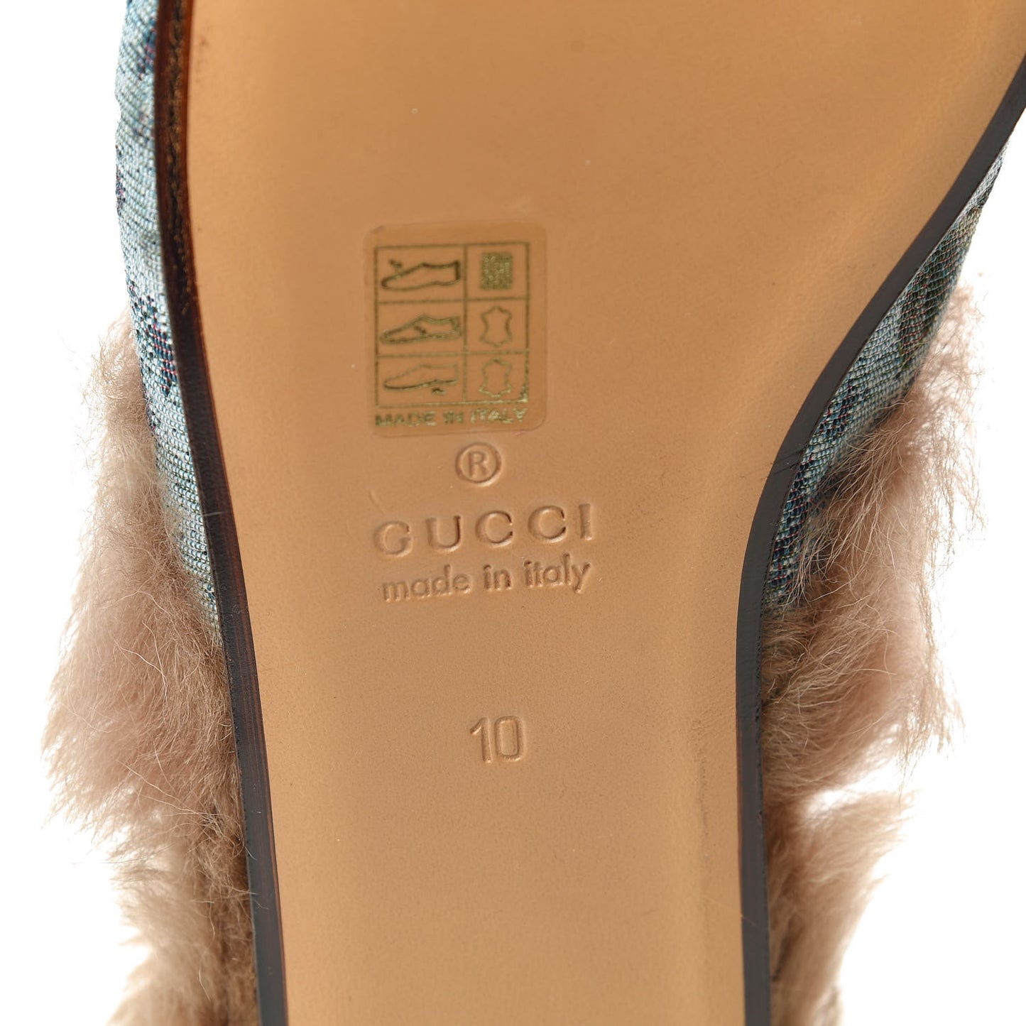 Jacquard Fur Floral Mens Princetown Slippers 10 Multicolor