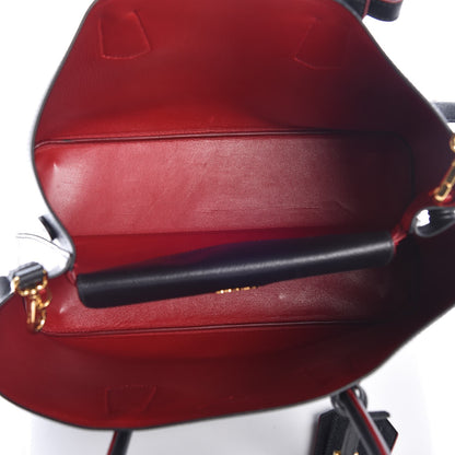 Prada Saffiano Cuir Medium Double Bag Black Ciliegia 5 of 7